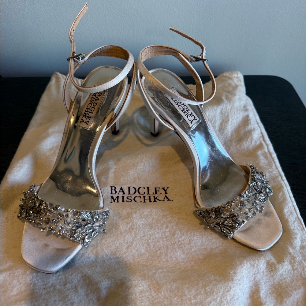 Badgley Mischka Champagne Embellished Heels